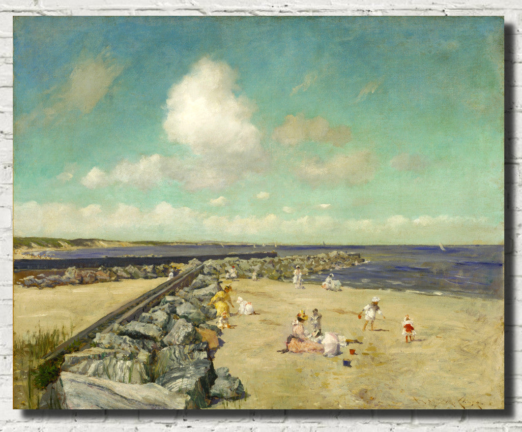 William Merritt Chase Fine Art Print, Morning Breakwater at Shinnecock