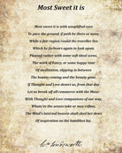 Most sweet it is with unuplifted eyes, Poem by William Wordsworth, Typography Print