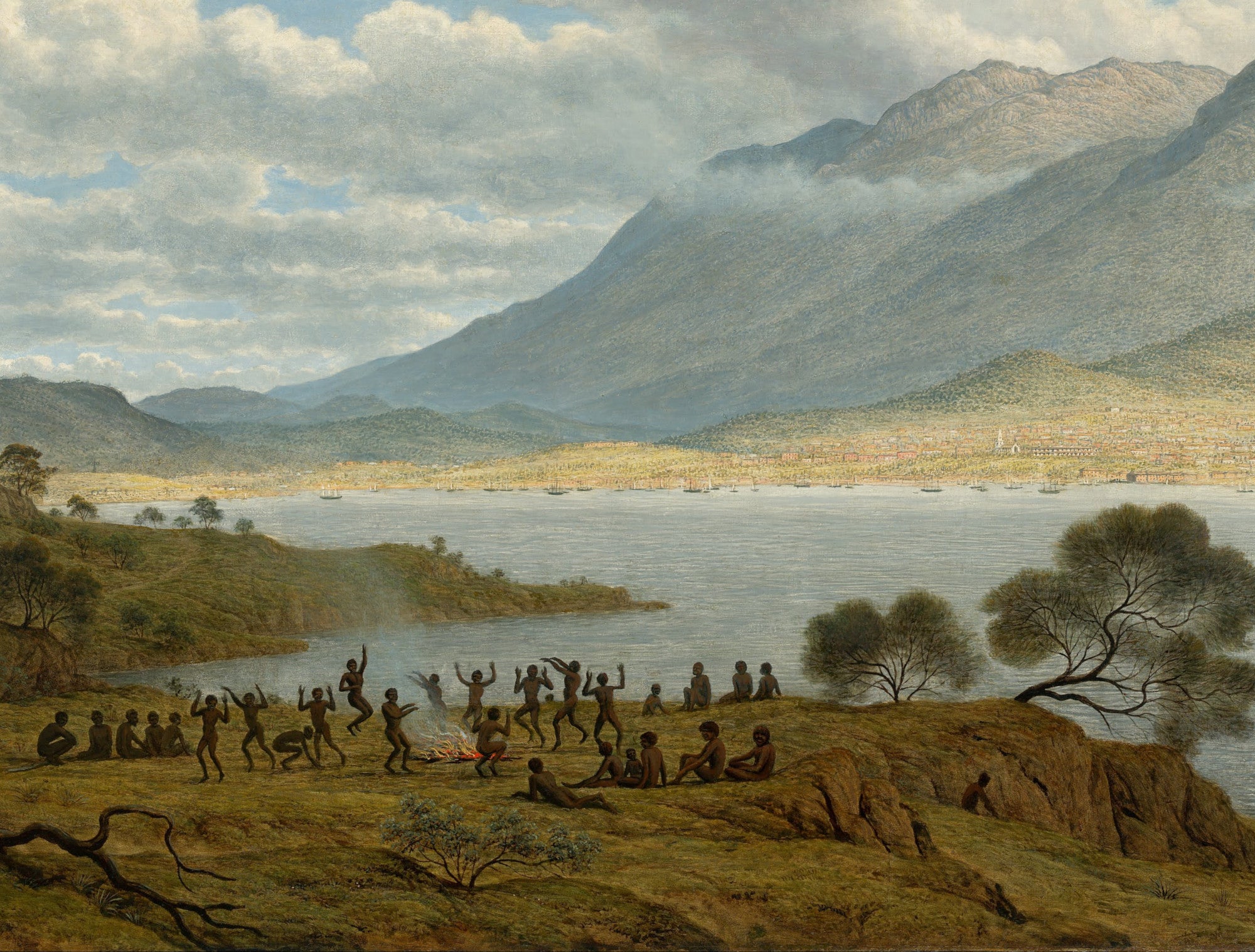 John Glover Fine Art Print : Mount Wellington and Hobart Town from Kangaroo Point