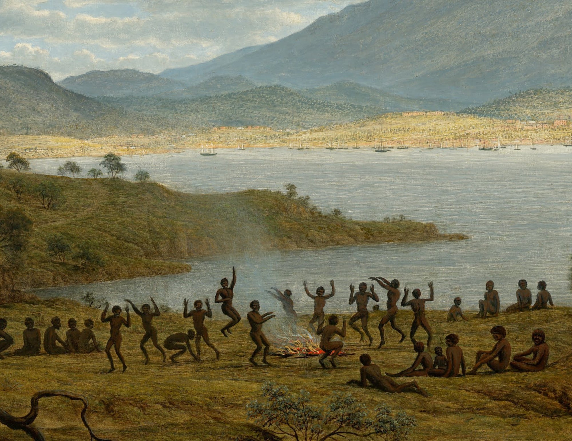 John Glover Fine Art Print : Mount Wellington and Hobart Town from Kangaroo Point
