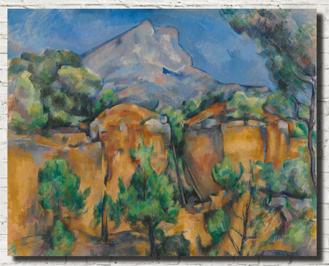 Paul Cézanne Post-Impressionist Fine Art Print, Mountains Mont Sainte-Victoire Seen from the Bibémus Quarry