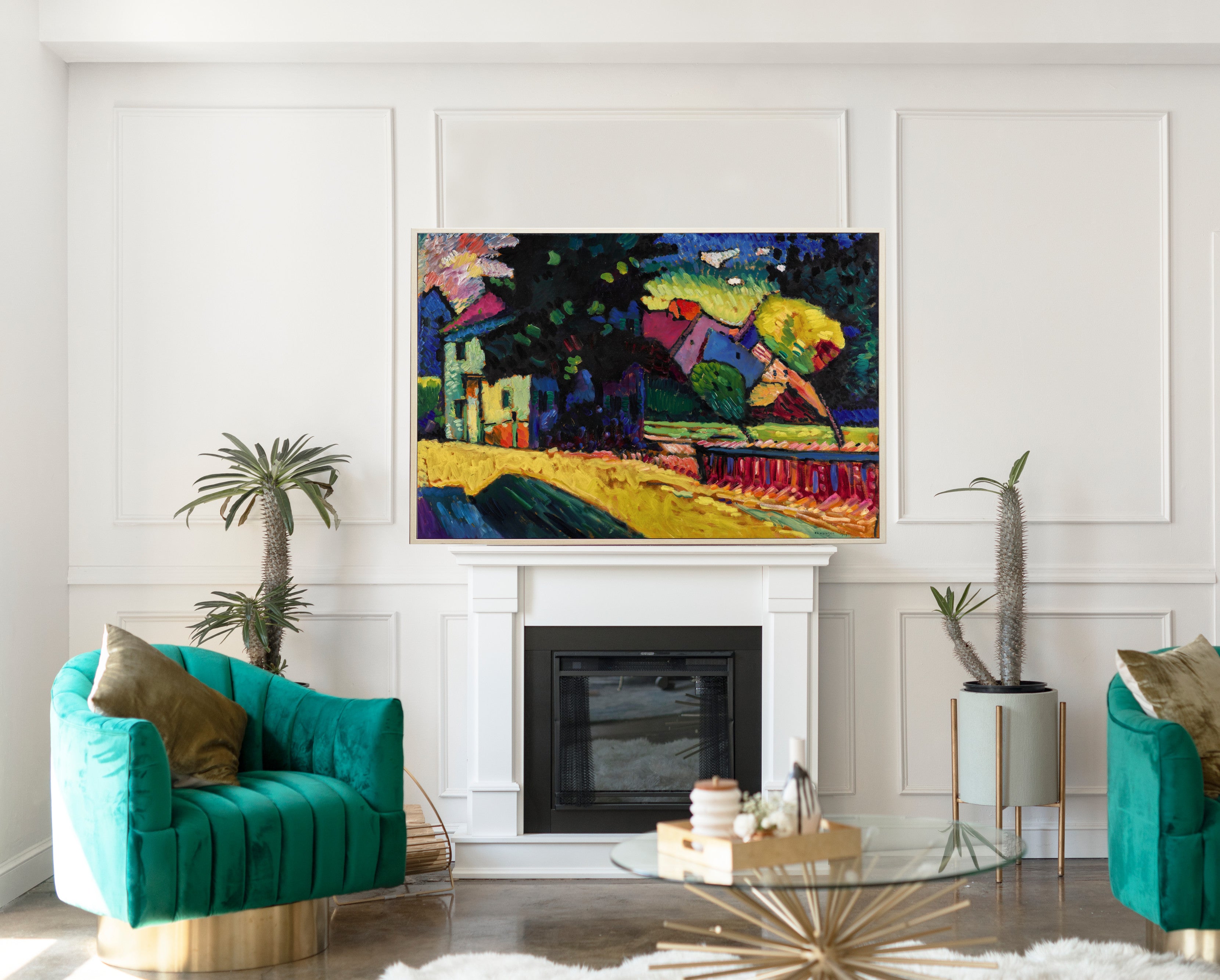 Murnau - Bavarian landscape with a green house, Wassily Kandinsky Abstract Fine Art Print