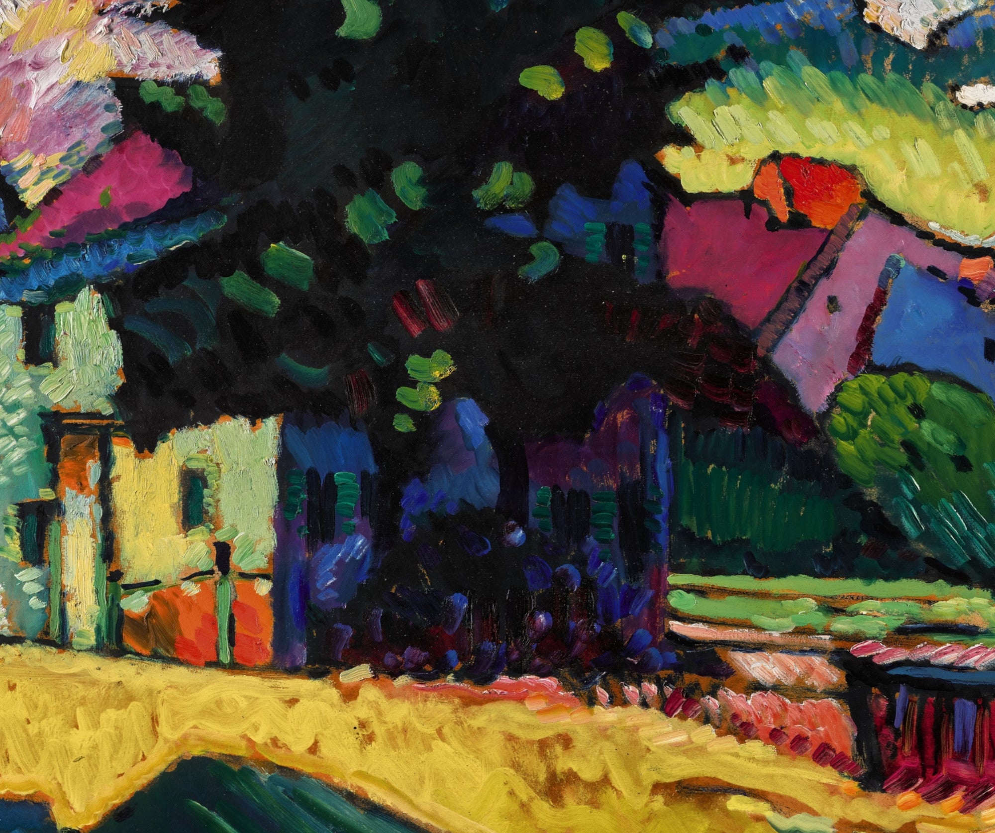 Murnau - Bavarian landscape with a green house, Wassily Kandinsky Abstract Fine Art Print