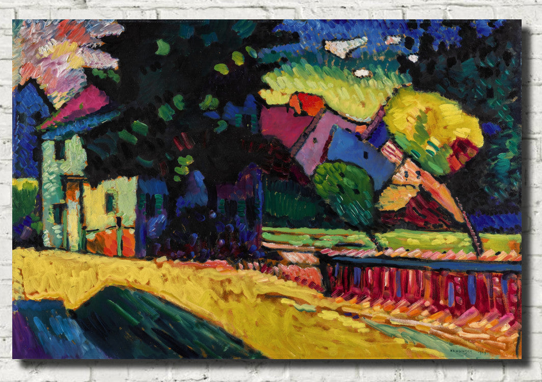 Murnau - Bavarian landscape with a green house, Wassily Kandinsky Abstract Fine Art Print