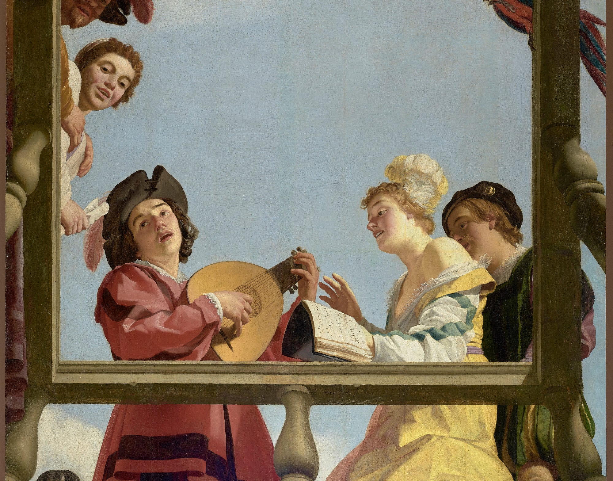 Musical Group on a Balcony, Gerard van Honthorst Fine Art Print