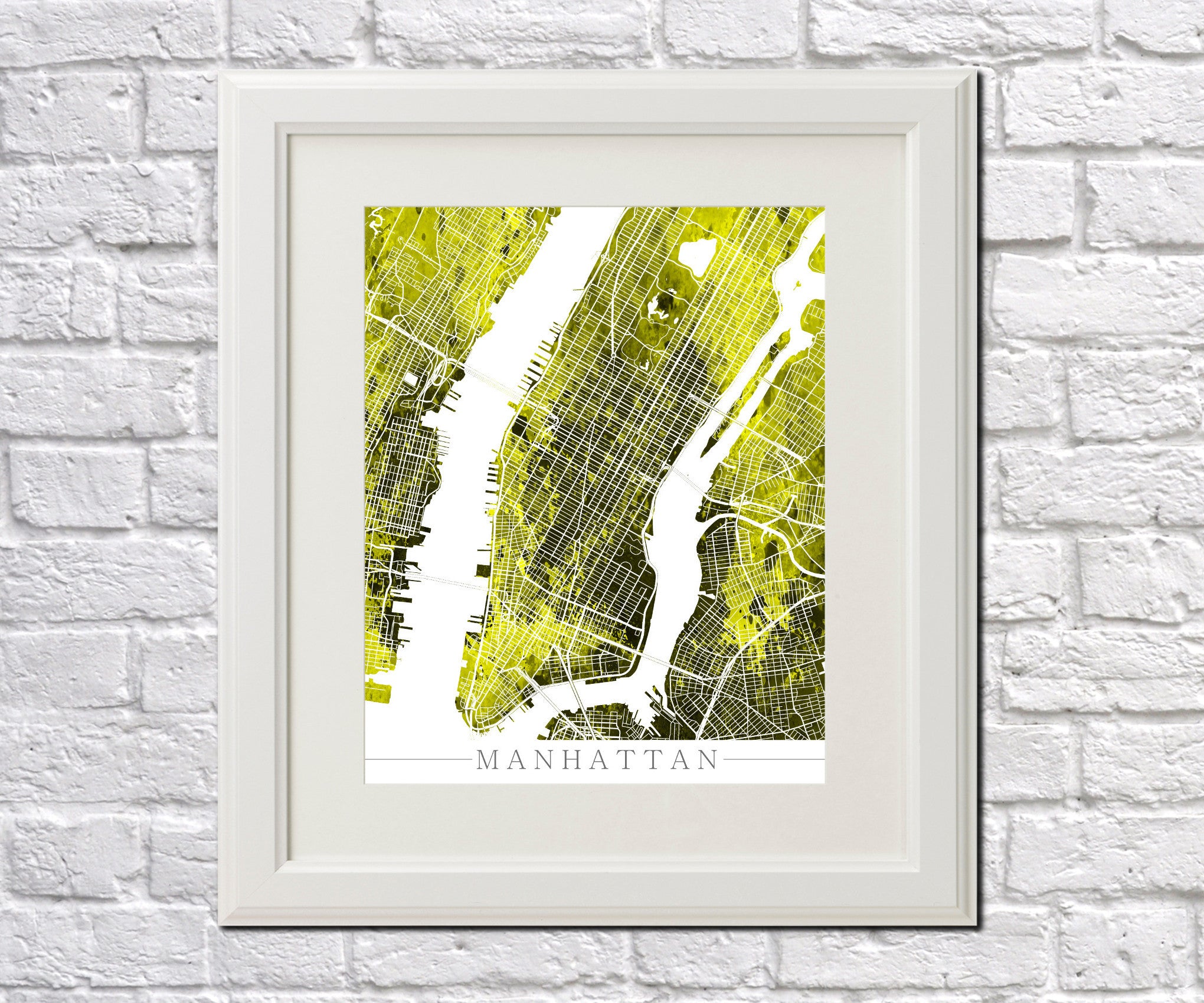 Manhattan New York City Street Map Print Modern Art Poster