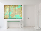 New York City Street Map 3 Panel Canvas Wall Art 7103C3