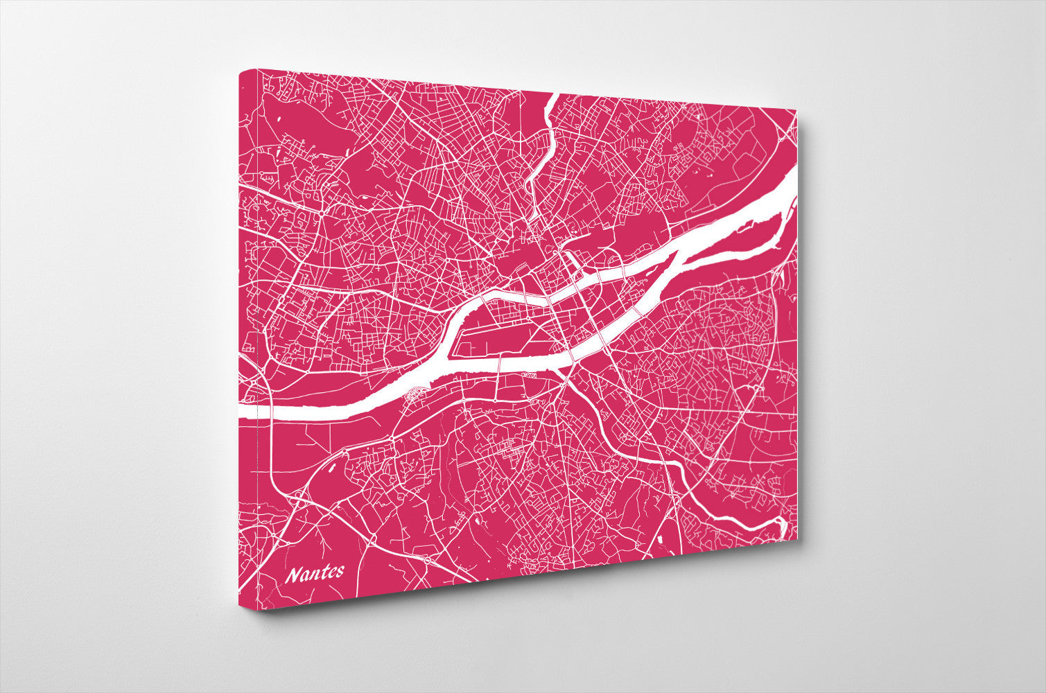 Nantes City Street Map Print Feature Wall Art Poster