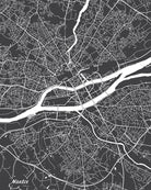 Nantes City Street Map Print Feature Wall Art Poster
