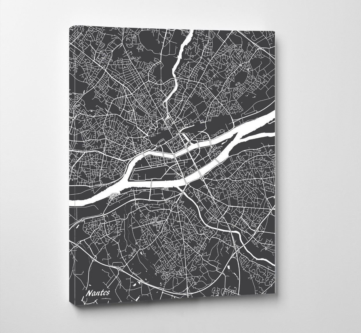Nantes City Street Map Print Feature Wall Art Poster