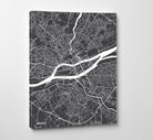 Nantes City Street Map Print Feature Wall Art Poster