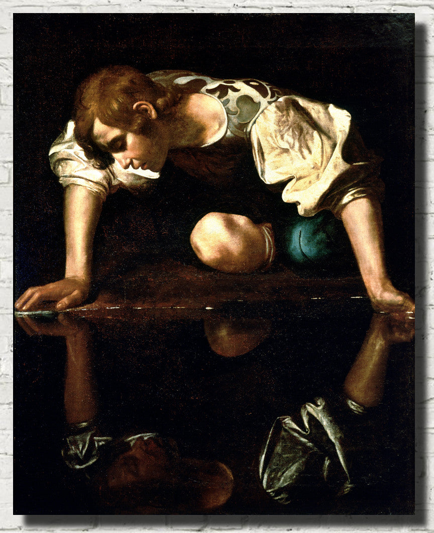 Caravaggio Baroque Fine Art Print, Narcissus