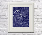 Nashville City Street Map Print Feature Wall Art Poster