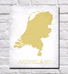 Dutch Map Print Outline Wall Map of Netherlands