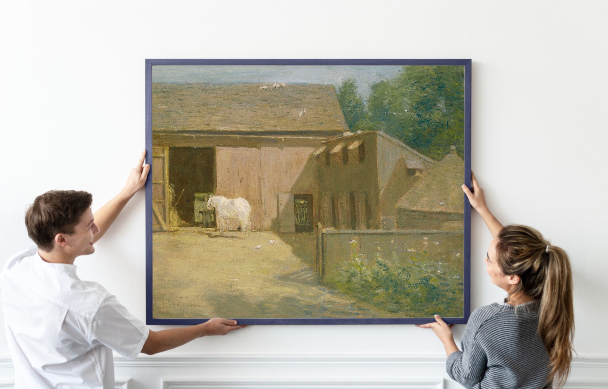 New England Barnyard, J. Alden Weir