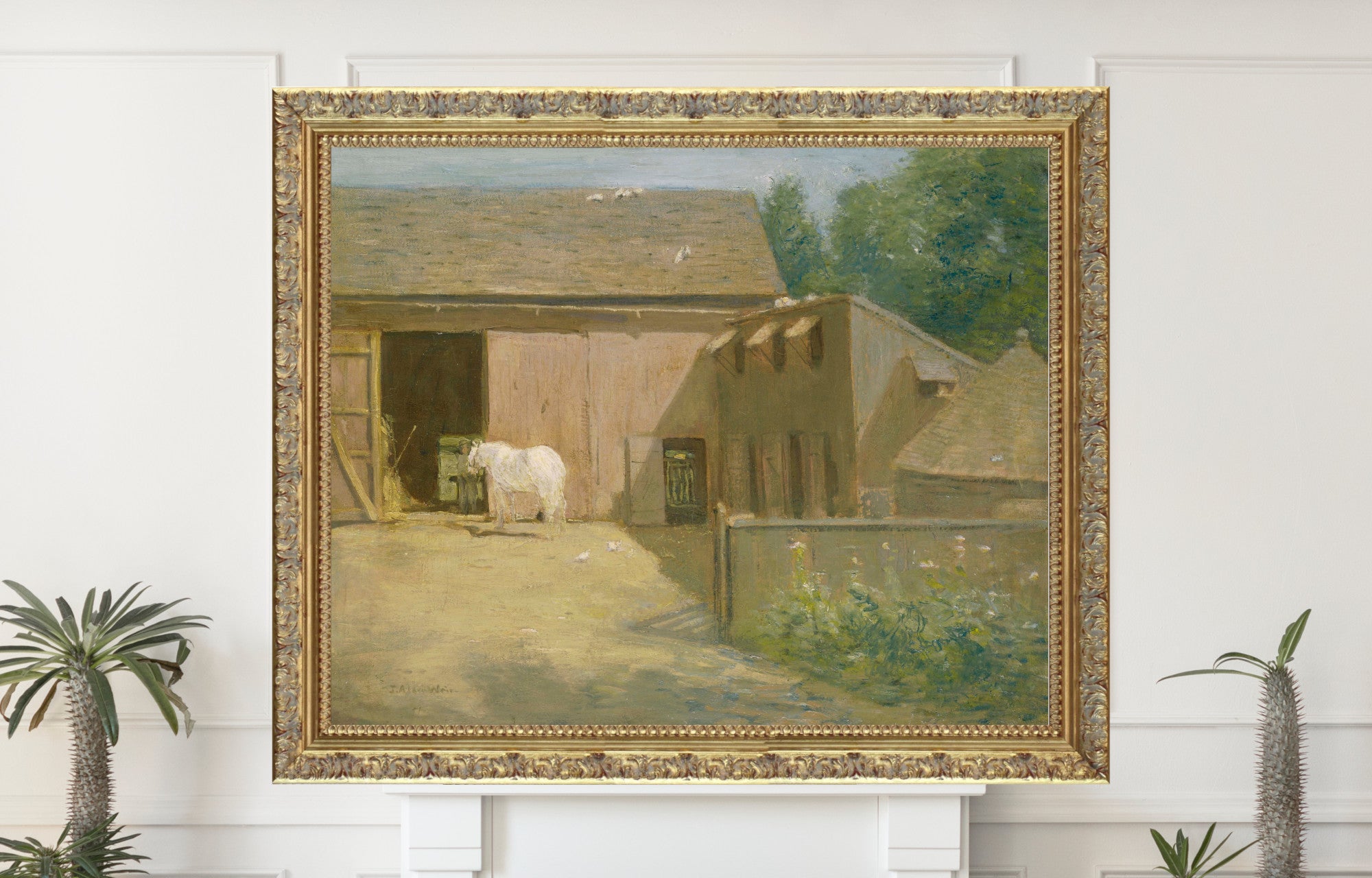 New England Barnyard, J. Alden Weir