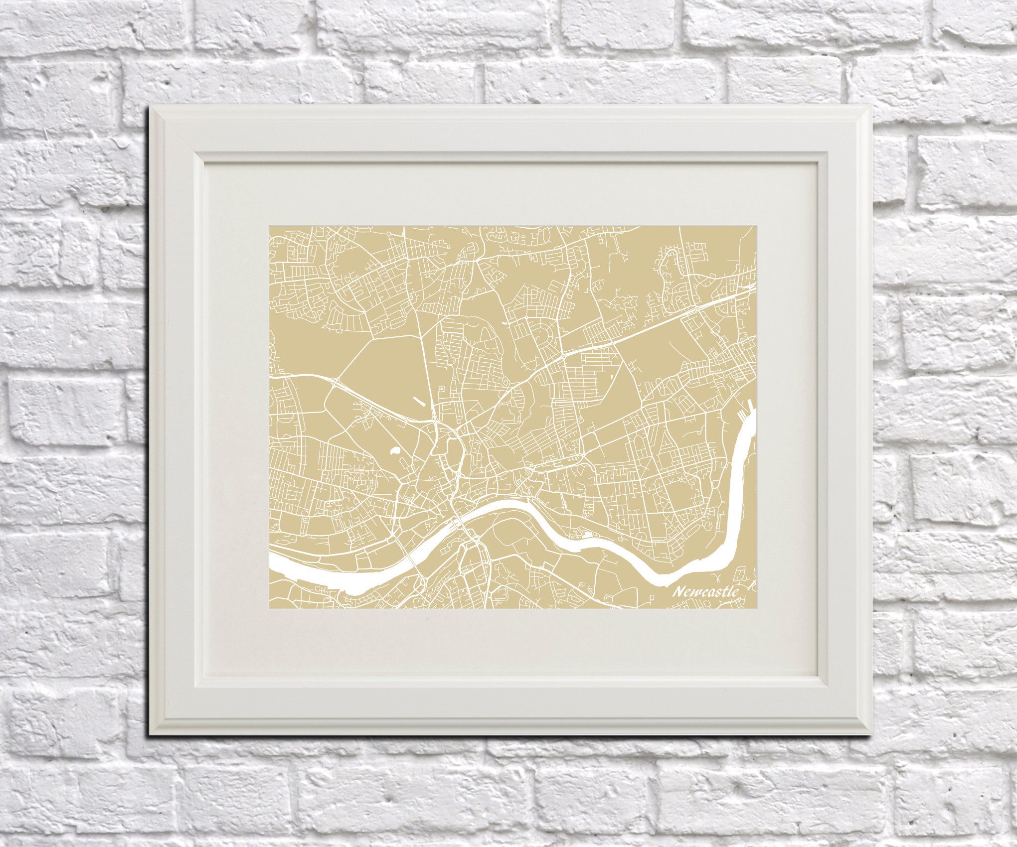Newcastle City Street Map Print Modern Art Poster Home Decor - OnTrendAndFab