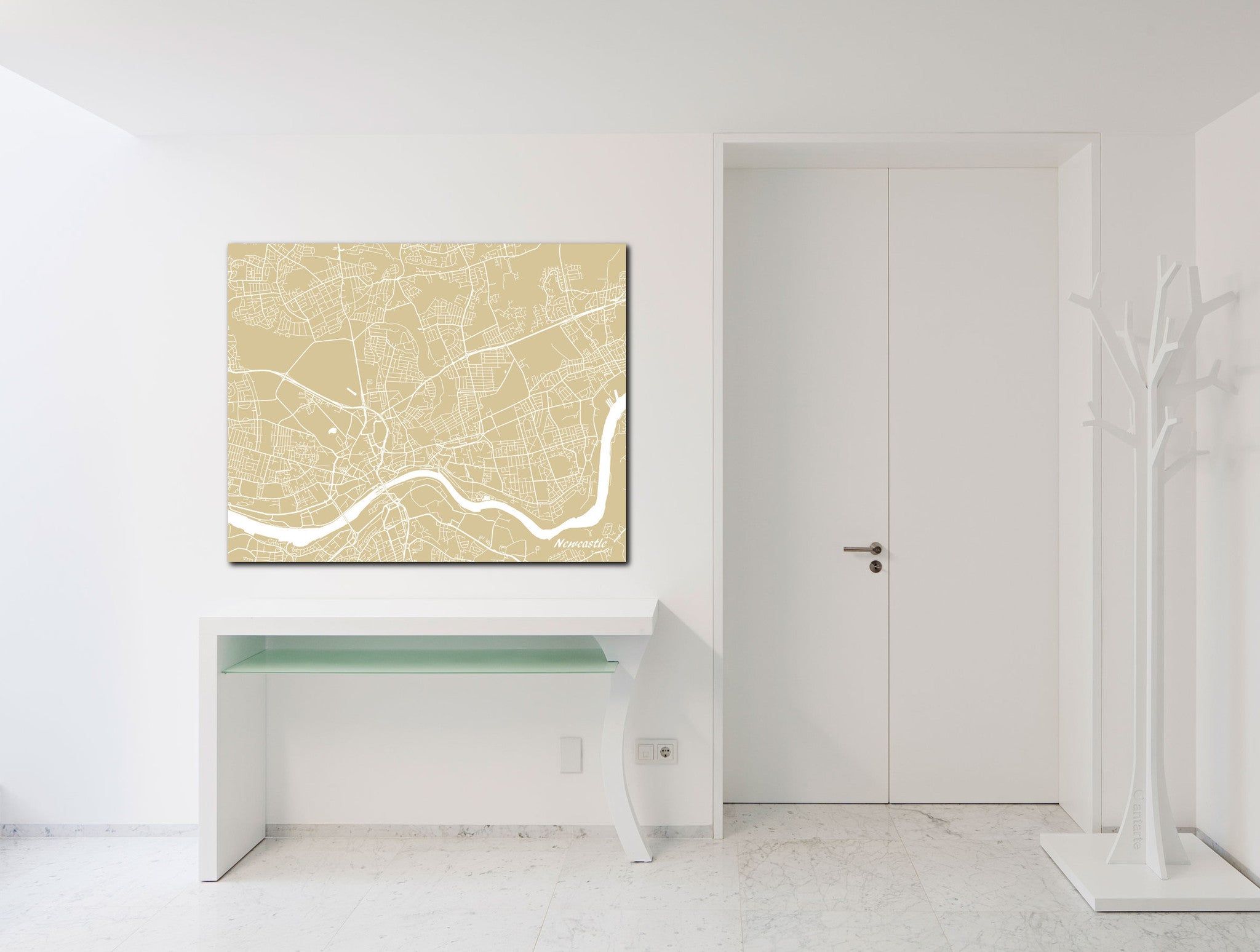 Newcastle City Street Map Print Modern Art Poster Home Decor - OnTrendAndFab