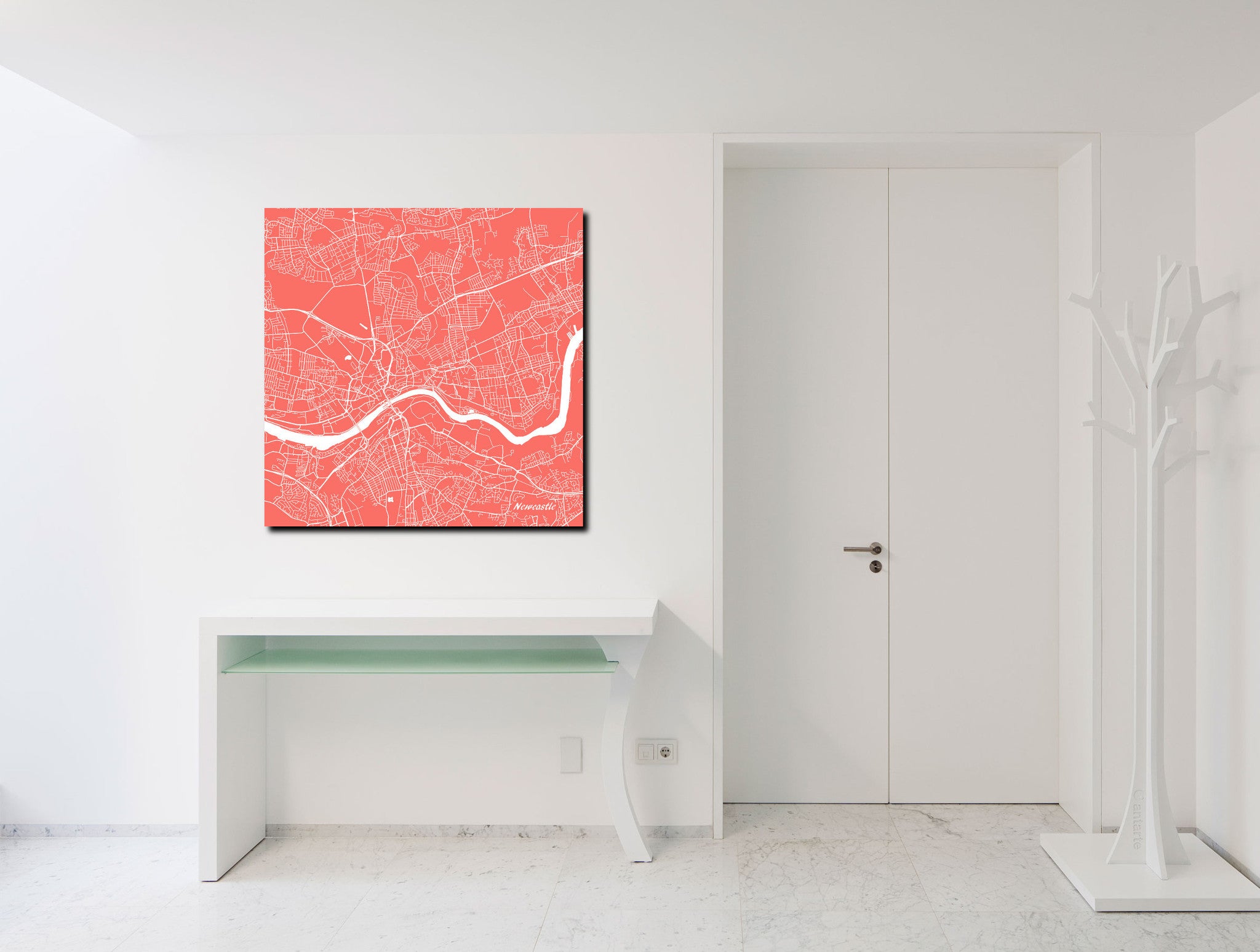 Newcastle City Street Map Poster Custom Wall Map Print - OnTrendAndFab