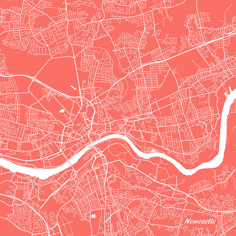 Newcastle City Street Map Poster Custom Wall Map Print - OnTrendAndFab