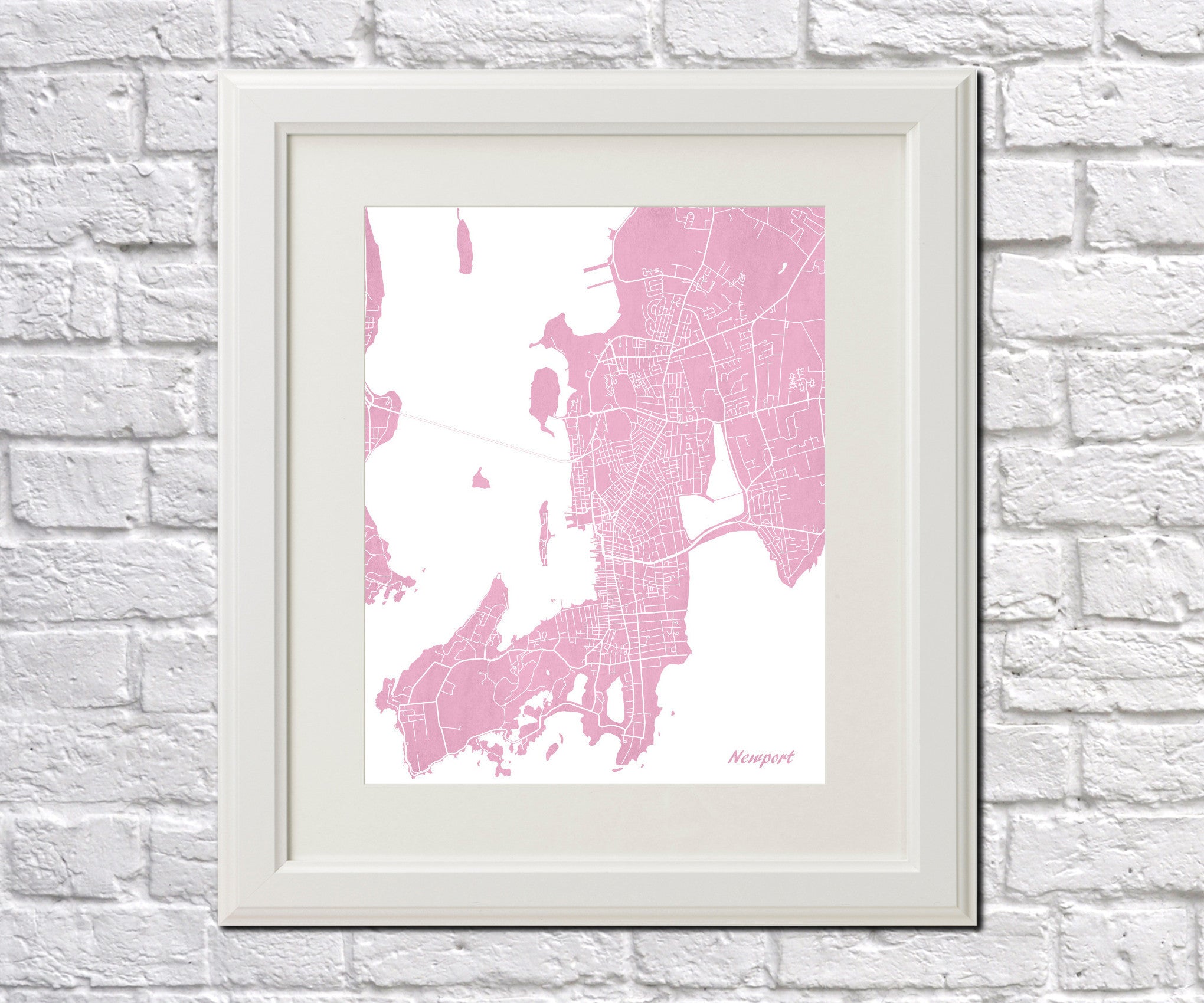 Newport City Street Map Print Feature Wall Art Poster