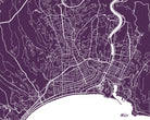 Nice City Street Map Print Feature Wall Art Poster