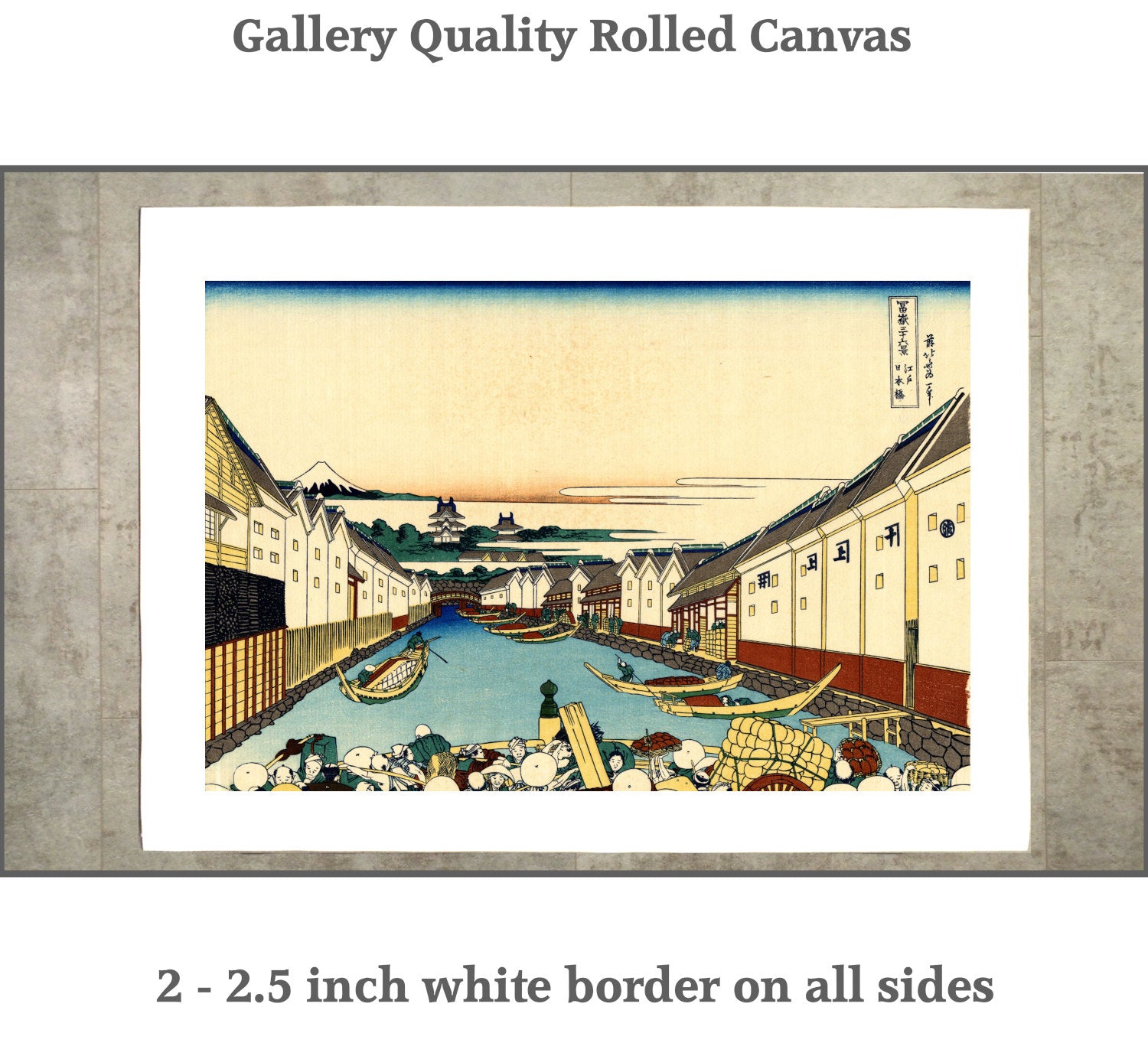 36 Views of Mount Fuji, Nihonbashi bridge in Edo, Katsushika Hokusai, Japanese Print