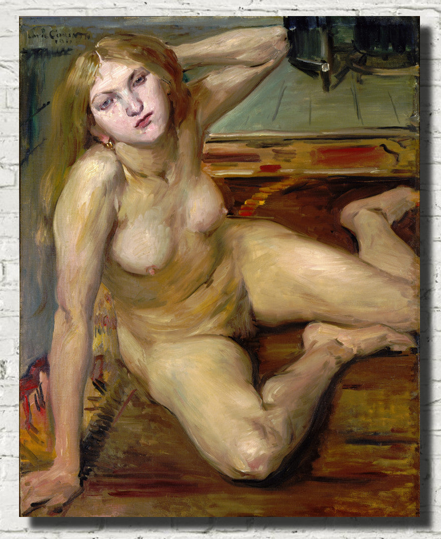 Nude Girl on a Rug, Lovis Corinth Fine Art Print