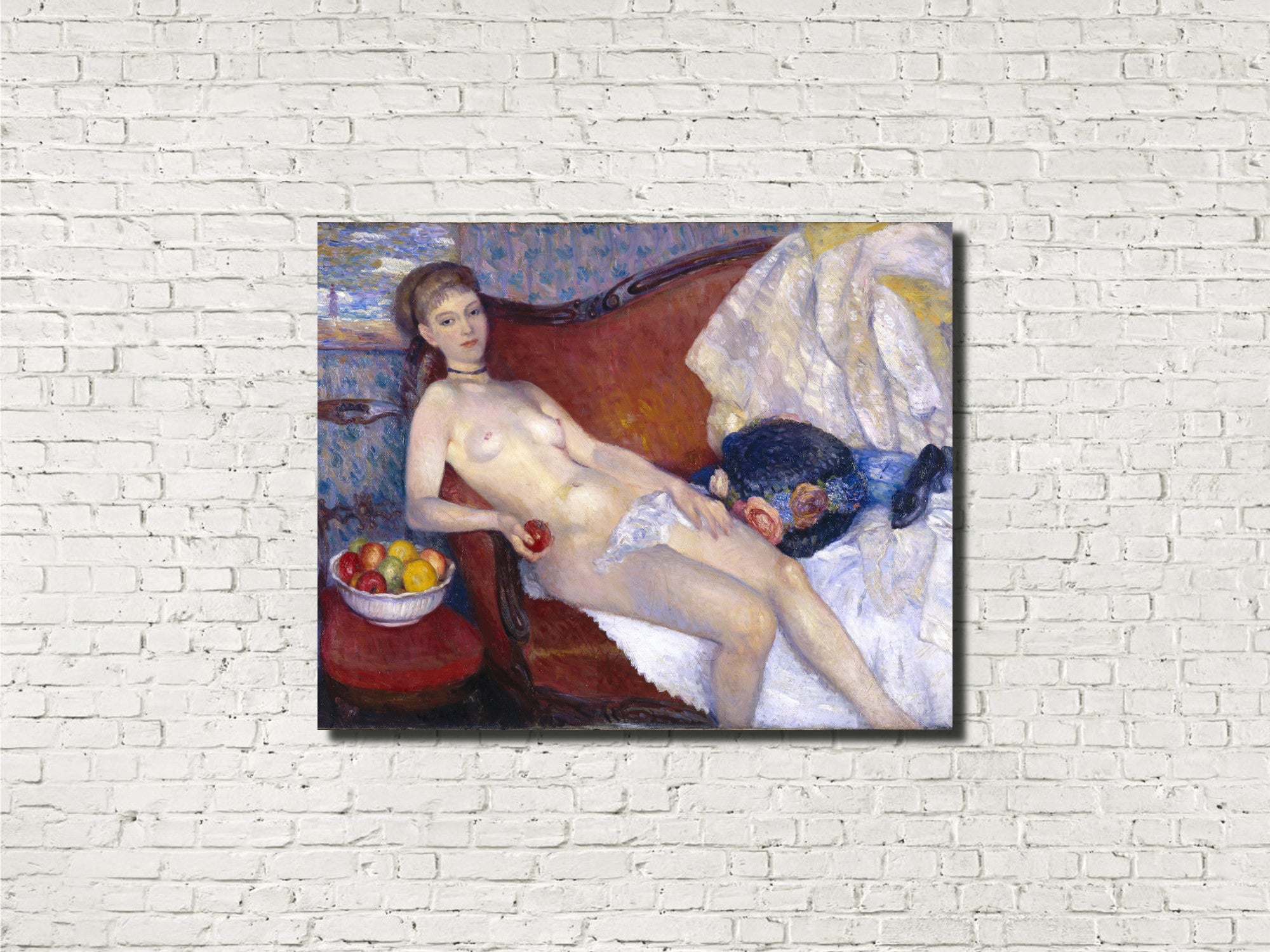 Nude With Apple, William Glackens Fine Art Print