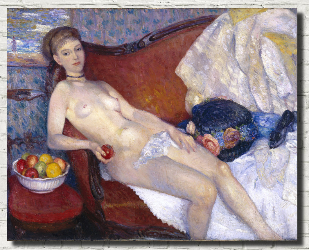 Nude With Apple, William Glackens Fine Art Print
