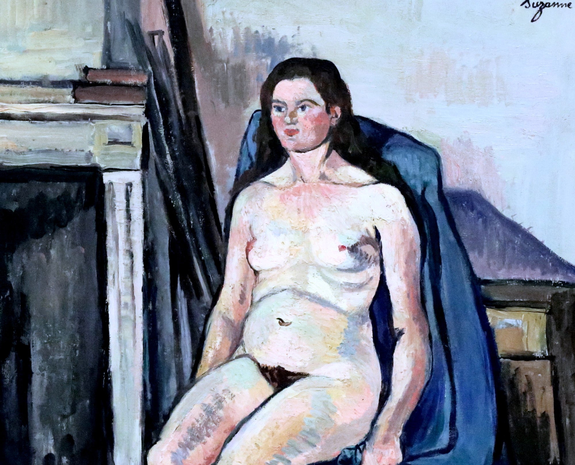 Suzanne Valadon Fine Art Print : Nude in Blue Shawl