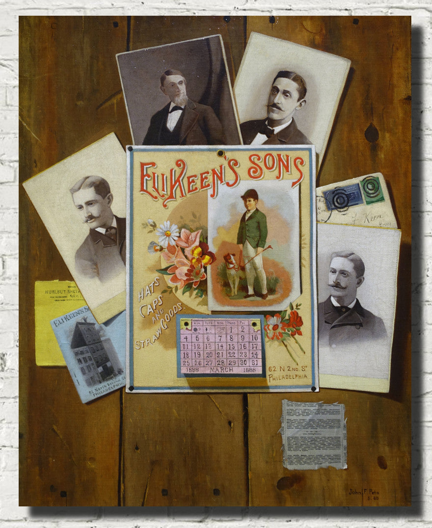 John F Peto Fine Art Print, Office Board for Eli Keen's Sons