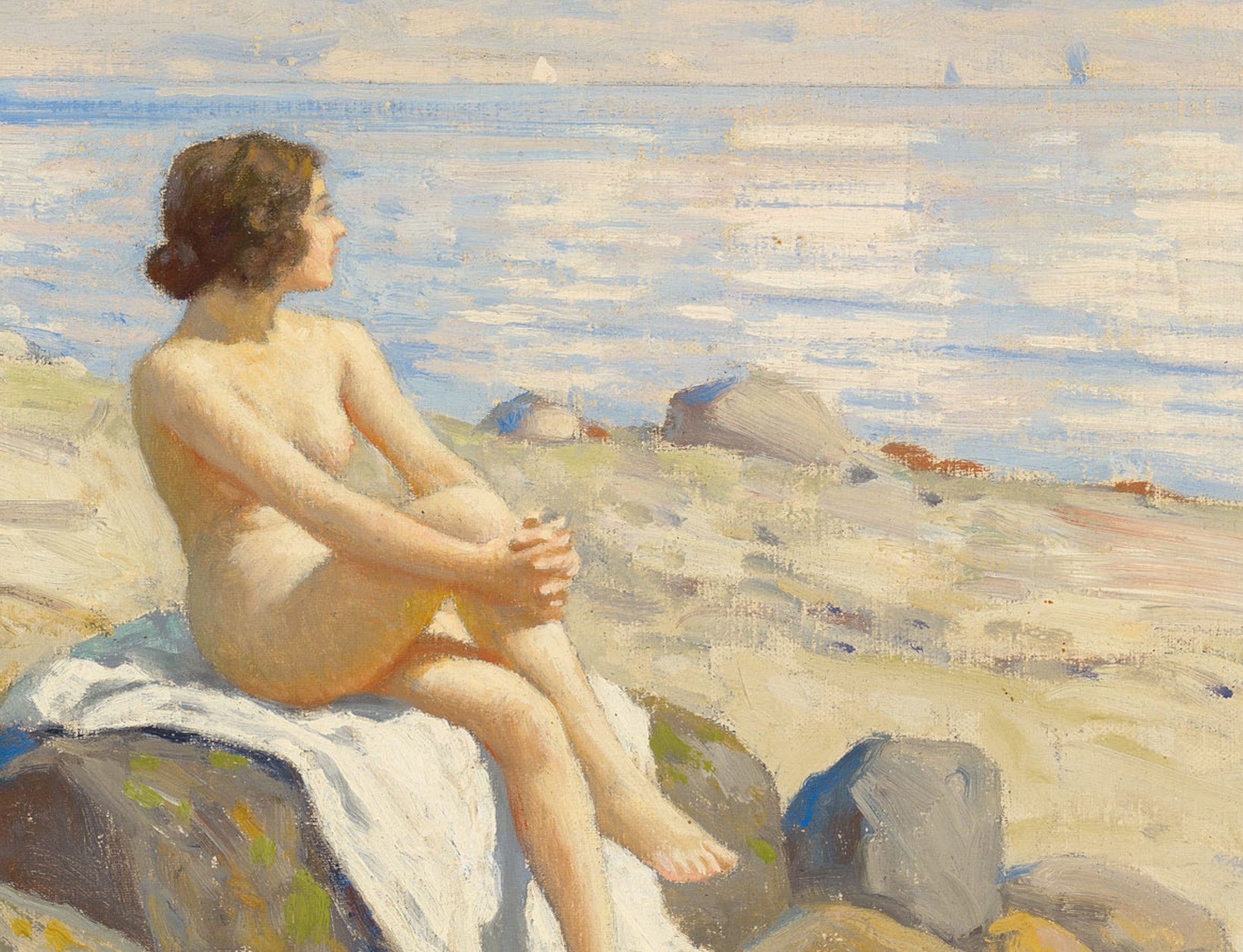 Paul Gustav Fischer Fine Art Print, On The Beach