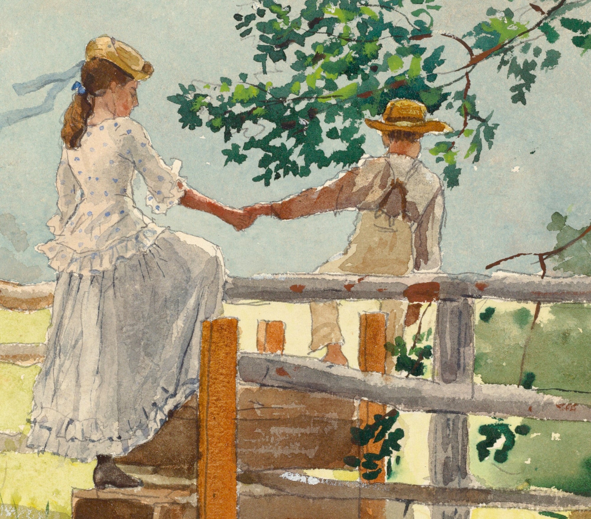 Winslow Homer Fine Art Print :  On The Stile