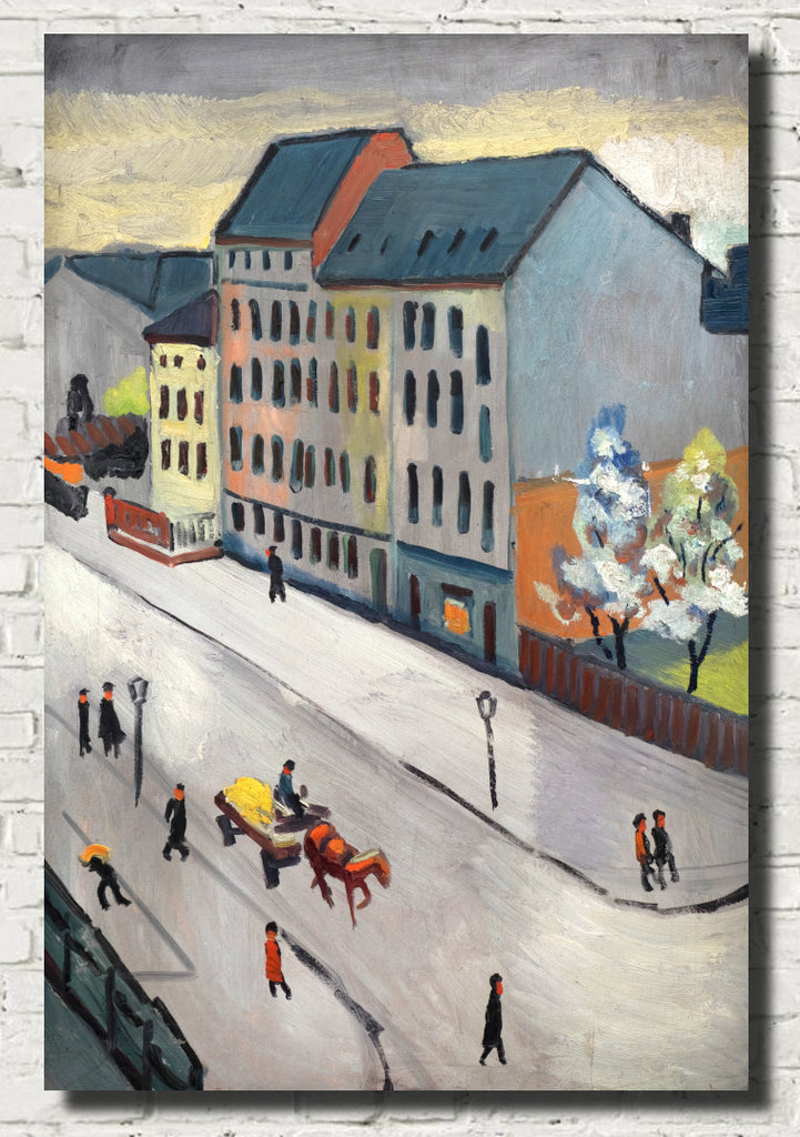 August Macke Abstract Fine Art Print, Our Street in Grau