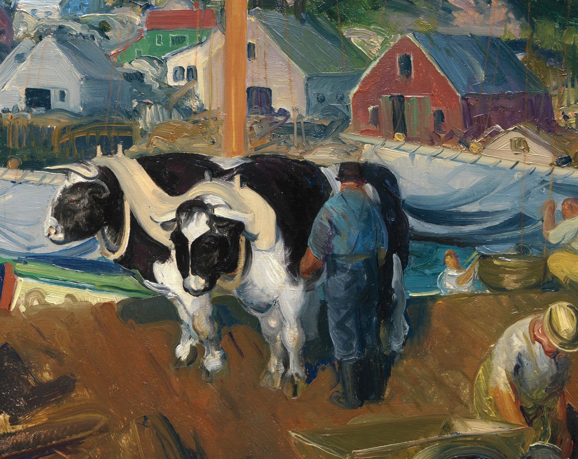 George Bellows Fine Art Print, Ox Team, Wharf at Matinicus
