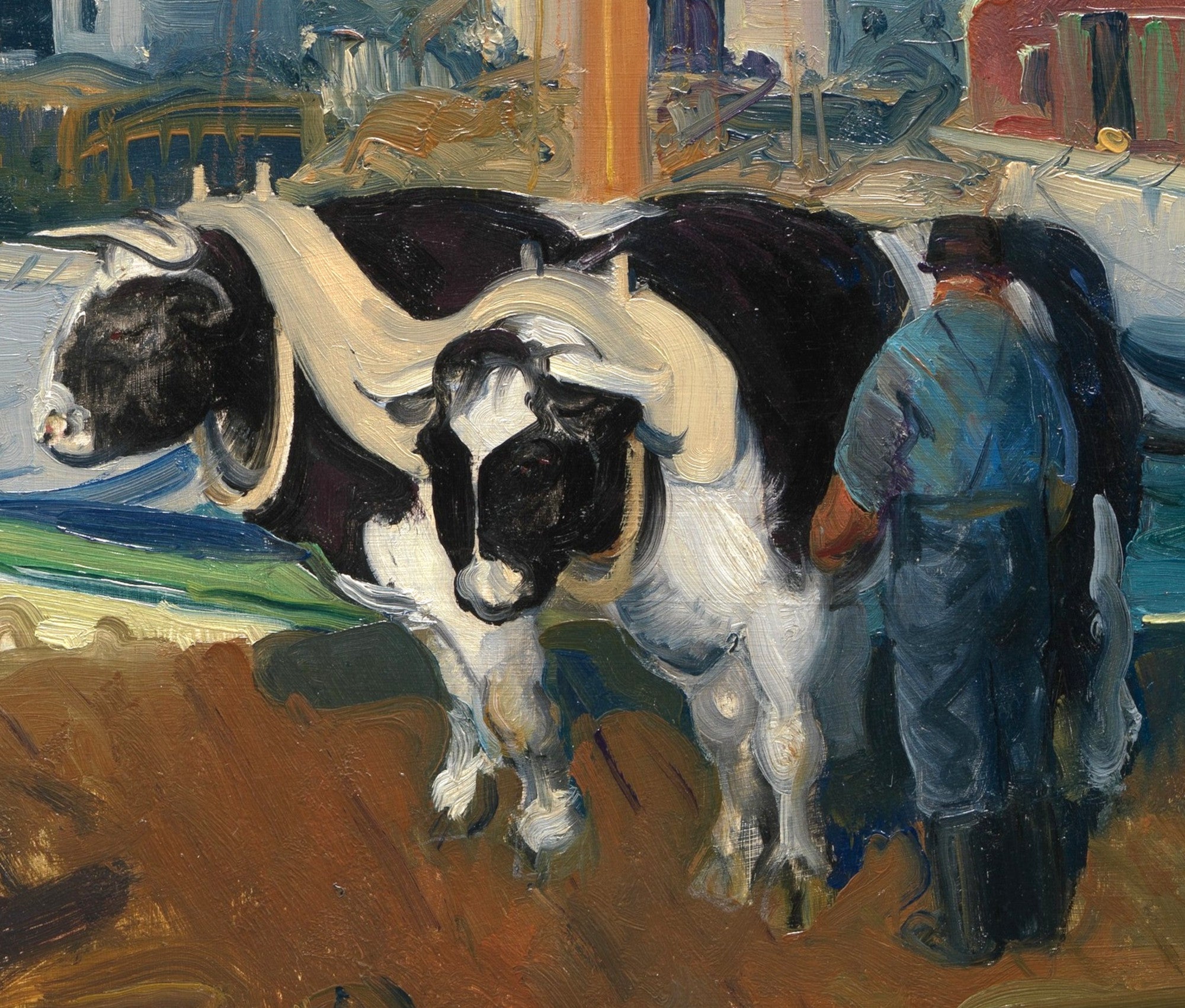 George Bellows Fine Art Print, Ox Team, Wharf at Matinicus