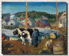 George Bellows Fine Art Print, Ox Team, Wharf at Matinicus