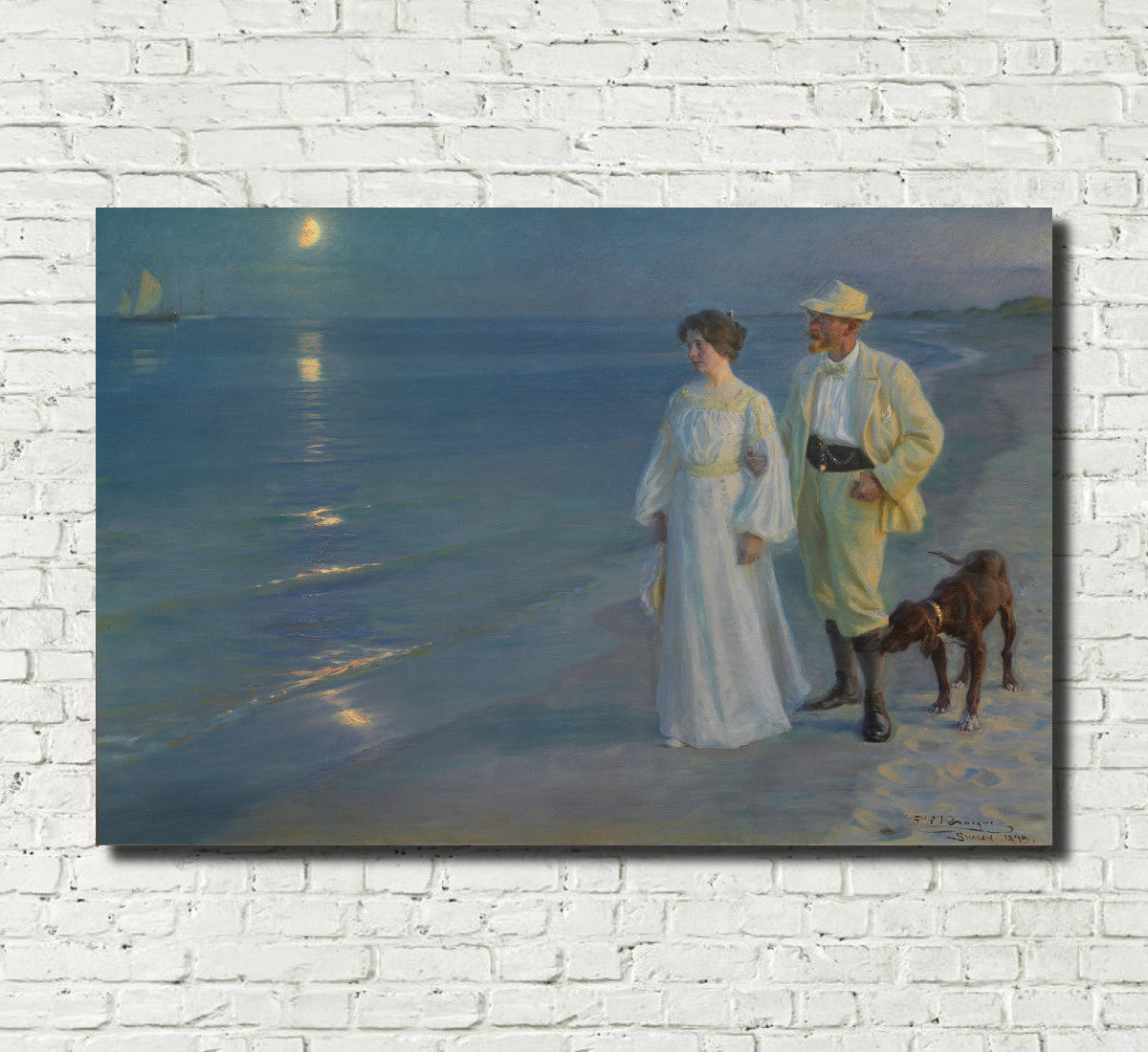 Evening Walk Summer Beach, PS Krøyer Fine Art Print