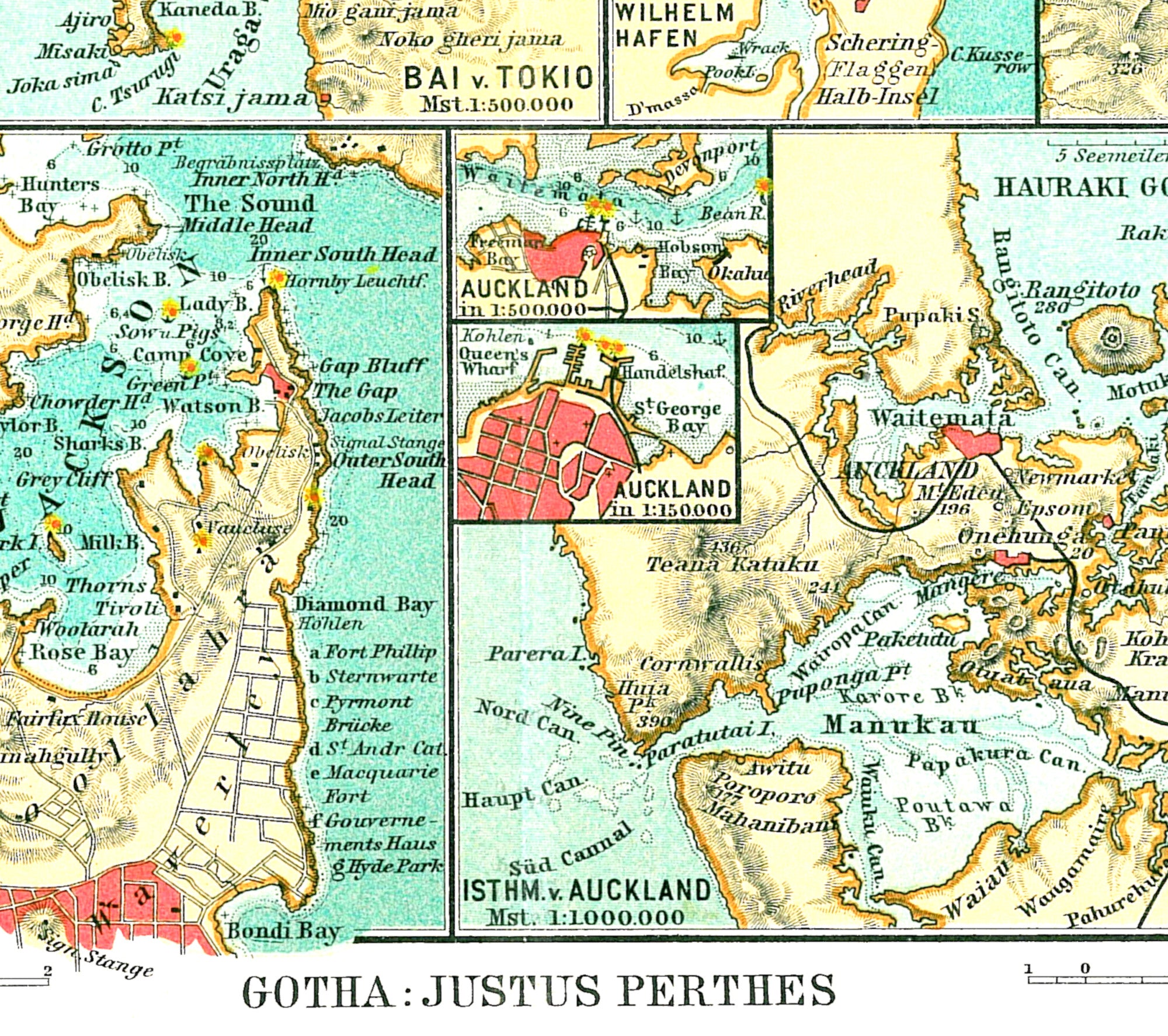 Pacific Ocean Seaports Map 1906
