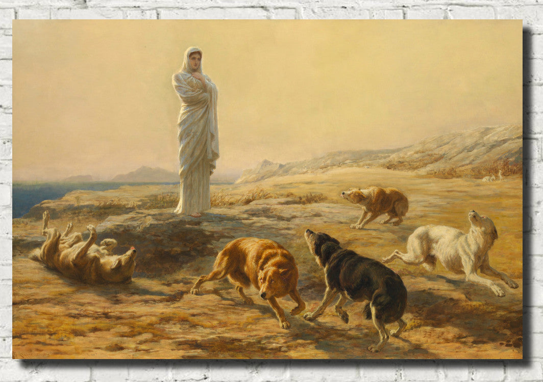 Briton Rivière Fine Art Print, Pallas Athena and the Herdsman's Dogs