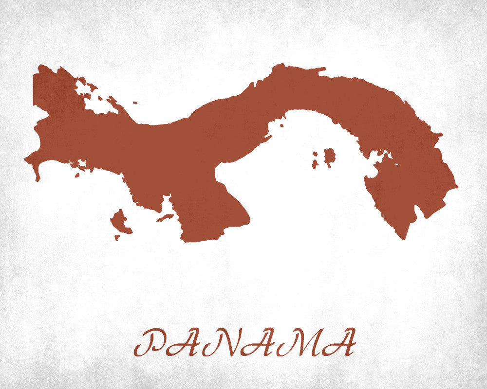 Panama Map Print Outline Wall Map