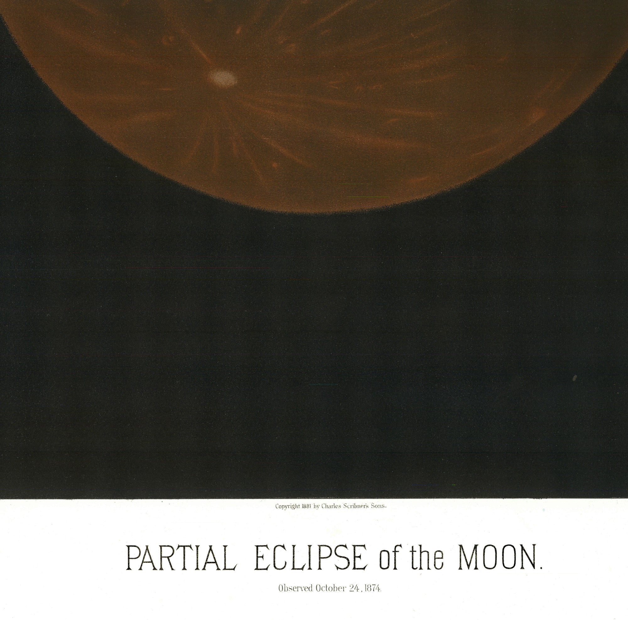 Étienne Léopold Trouvelot Fine Art Print, Partial Eclipse of the Moon