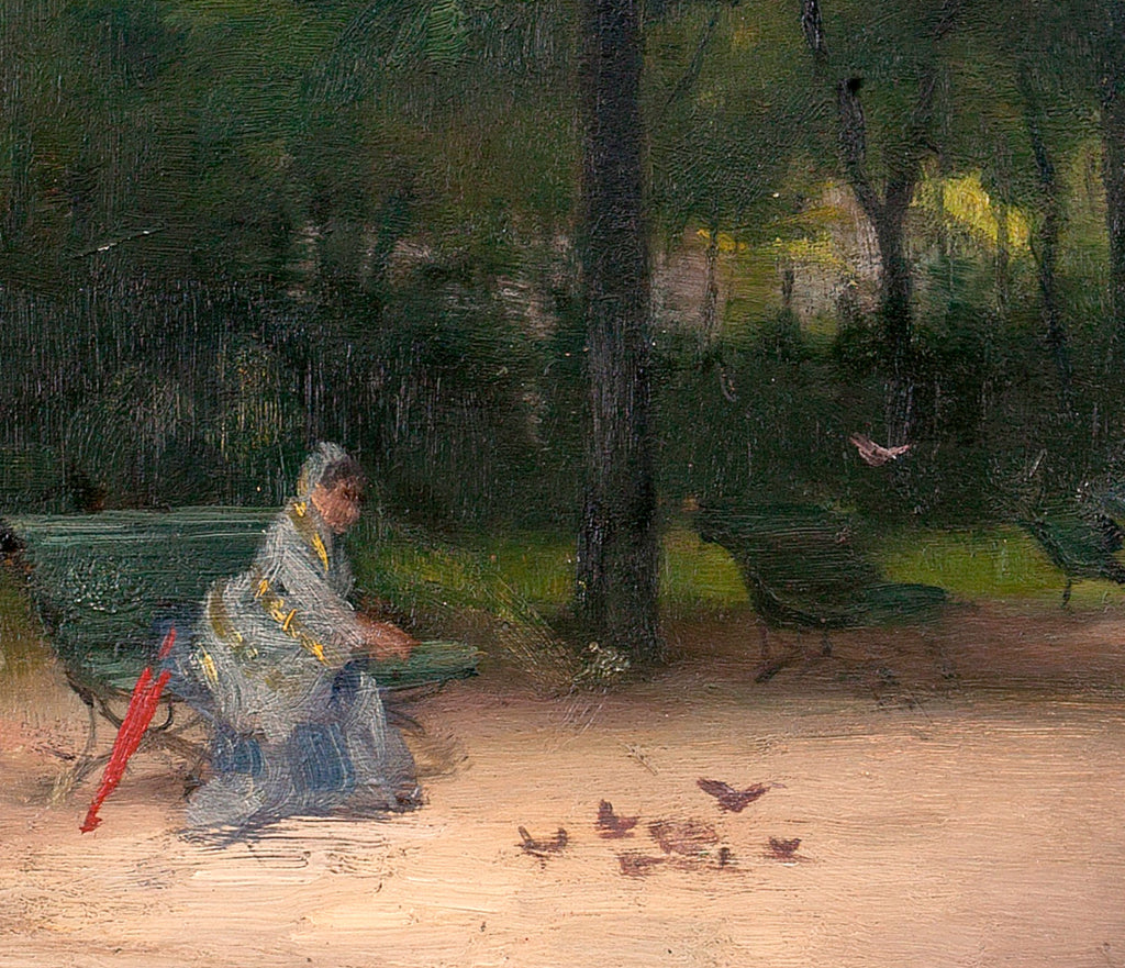 Paul Peel Fine Art Print, Feeding the Birds in the Park