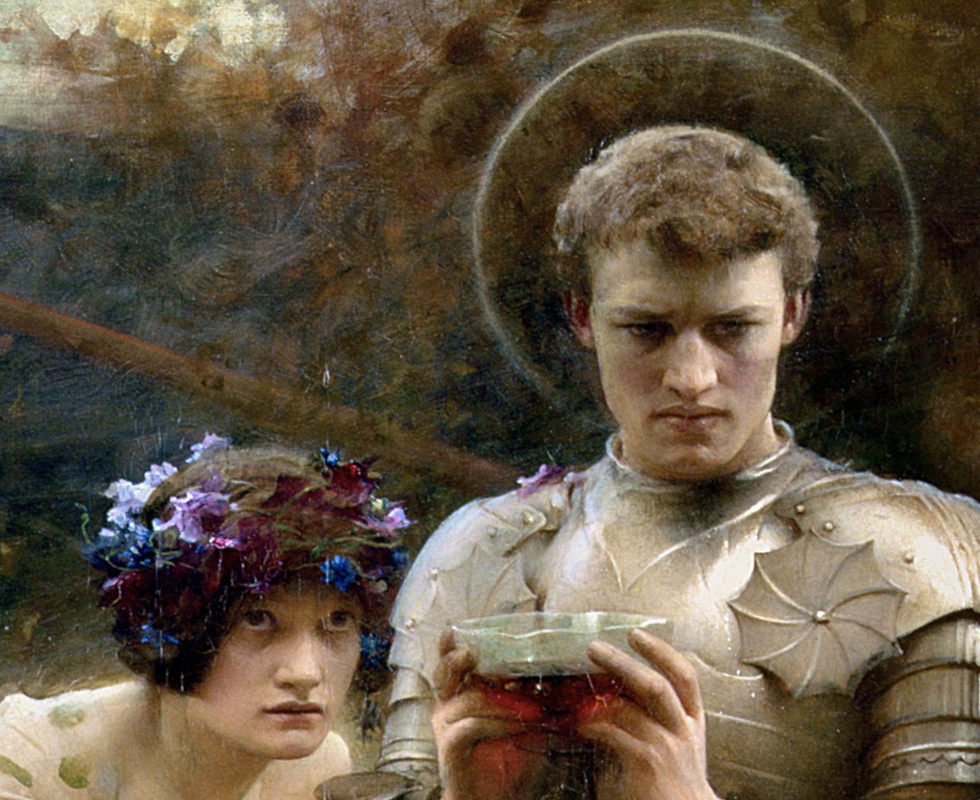 Percival with the Grail Cup, Arthur Hacker Fine Art Print