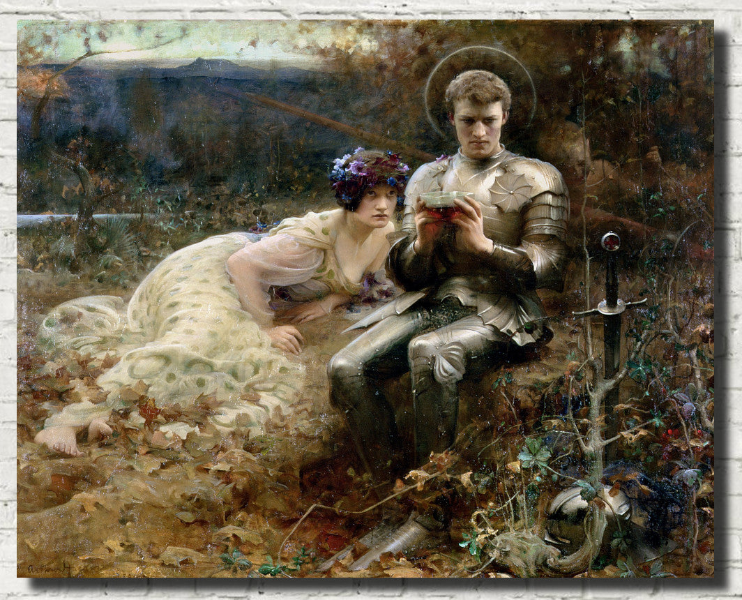 Percival with the Grail Cup, Arthur Hacker Fine Art Print