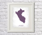 Peru Map Print Outline Wall Map