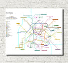 Paris Metro Map Print Underground Rail Plan