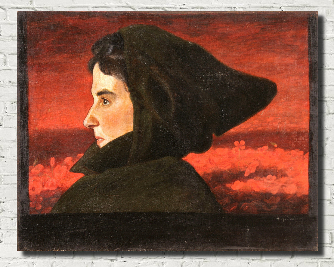 Poppy Hooded Female Figure, Hugo Simberg Fine Art Print
