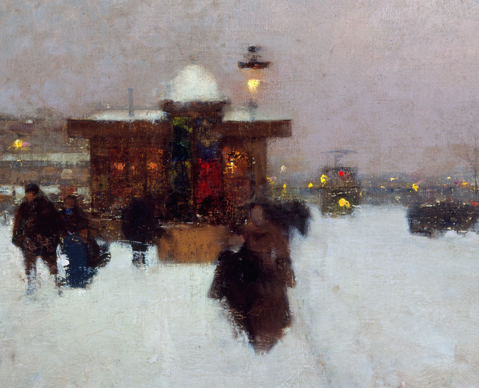 Luigi Loir Fine Art Print: Paris, Porte Maillot ; Snow at Night